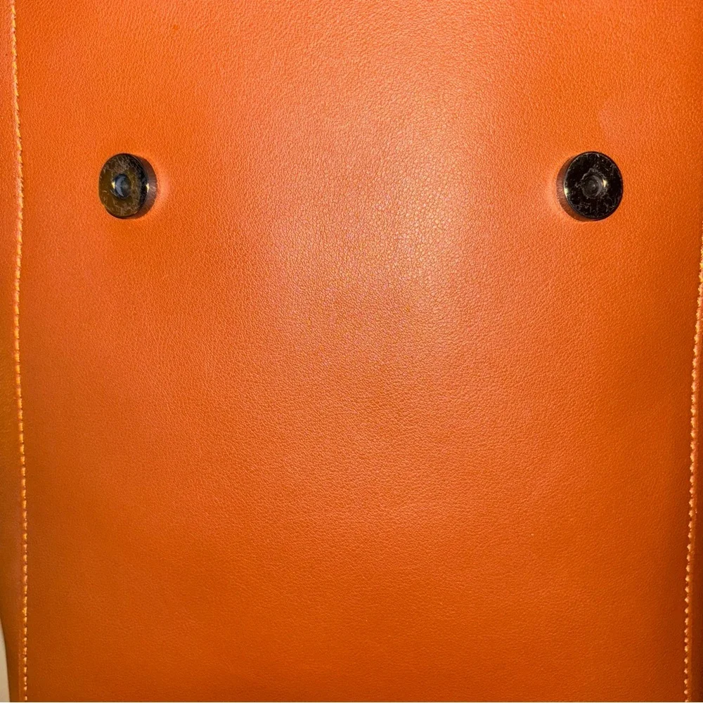 Claudia Canova Unlined Flapover Backpack Tan Faux Leather Minimalist